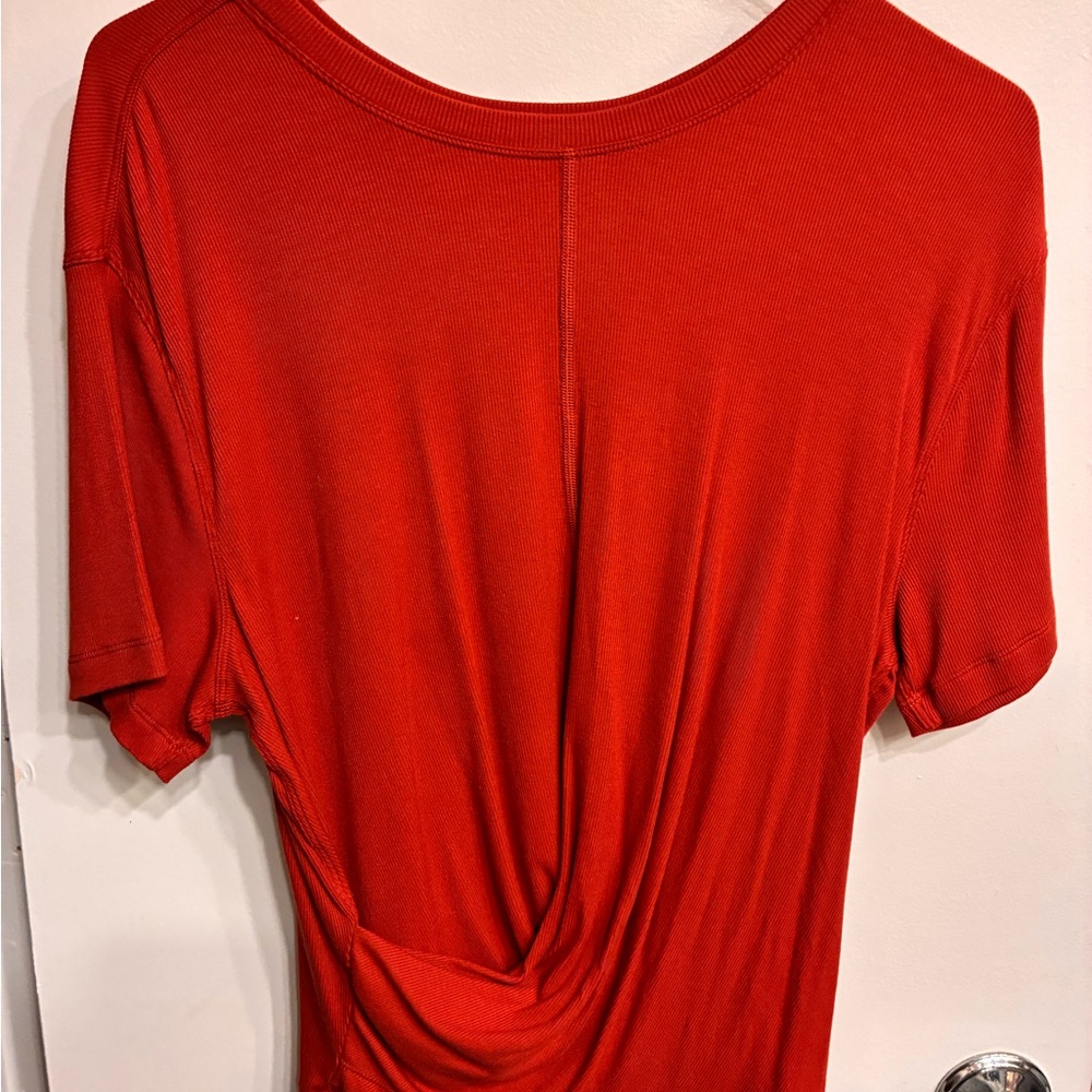 lululemon athletica Bright Red Short Sleeve Twist-Back Tee